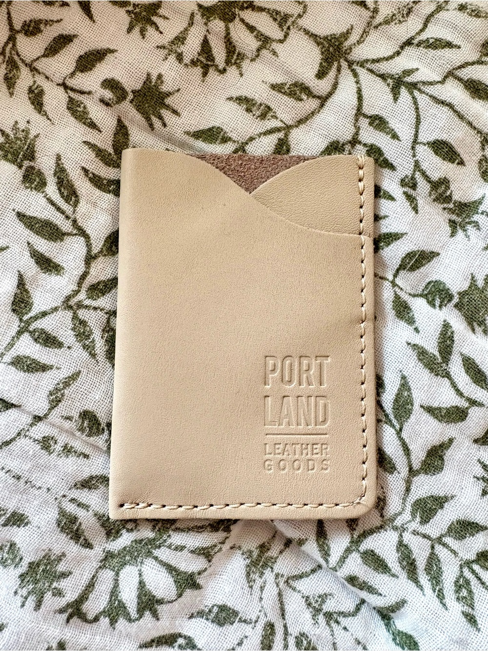 Portland Leather Bone Minimalist Slim Card Holder - NWOT